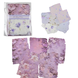 SCR1 zestaw 20 papierów do scrapbookingu tłoczone FIOLETOWY mix