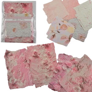 SCR2 zestaw 20 papierów do scrapbookingu tłoczone RÓŻOWY