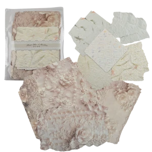 SCR3 zestaw 20 papierów do scrapbookingu tłoczone BEŻOWY ECRU
