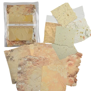 SCR4 zestaw 20 papierów do scrapbookingu tłoczone PIASKOWY