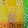 Duży zestaw koralików koraliki ZIELONY ŻÓŁTY do biżuterii 600szt
