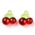 Zawieszki duża akrylowa wiśnia wisienka do bransoletek 2szt owoc