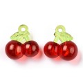 Zawieszki duża akrylowa wiśnia wisienka do bransoletek 2szt owoc