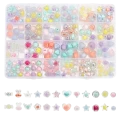 MEGA zestaw MIKS koraliki akrylowe pastelowe 2w1 kawaii
