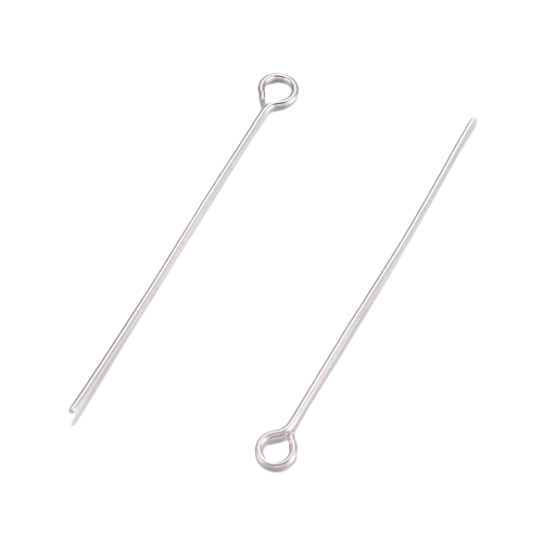 Igły jubilerskie szpilki haczyki srebrne 40mm 0,7mm 8g ok. 55szt