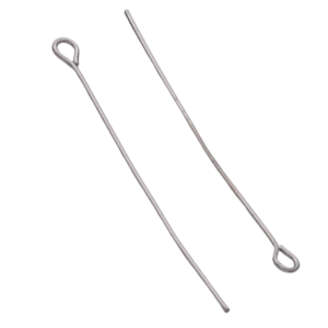 I2 Igły jubilerskie szpilki haczyki srebrne 40mm 0,7mm 8g ok.60szt - platynowe