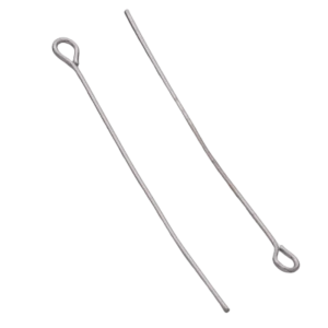 I2 Igły jubilerskie szpilki haczyki srebrne 40mm 0,7mm 8g ok.60szt - platynowe