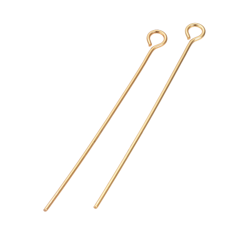 Igły jubilerskie szpilki haczyki złote 30mm 0,7mm 10szt stal nierdzewna