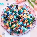 Koraliki kandi oponki akryl 9mm pony bead kolory przyrody
