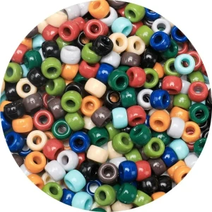 KOP40 Koraliki kandi oponki akryl 9mm pony bead kolory przyrody 50szt