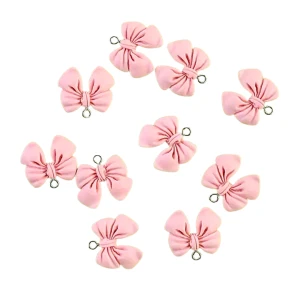 ZAW23 Zawieszki KOKARDKA kokarda coquette różowa PINK 2szt z żywicy