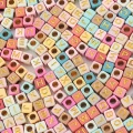 Koraliki literki KOLOR pastelowe kwadratowe 6mm bransoletki mix