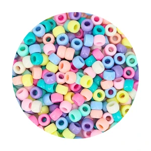 KOP42 Koraliki kandi oponki akryl 9mm warkoczyki bransoletki pony bead 50szt