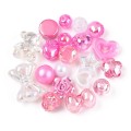 Koraliki akrylowe MIX zestaw kształtów wzorów RÓŻOWE