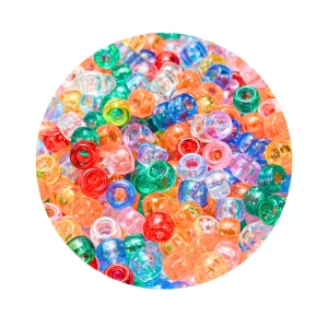 KOP45 Koraliki kandi oponki akryl 9mm warkoczyki przezroczyste pony bead 50szt