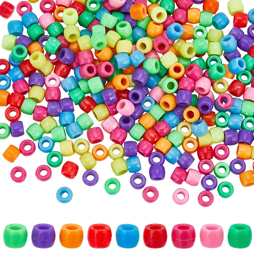 Koraliki kandi oponki akryl 8mm warkoczyki bransoletki pony bead