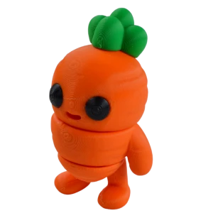 FD65 Figurka 3d drukowana fidget ludek ludzik MARCHEWKA stojąca 