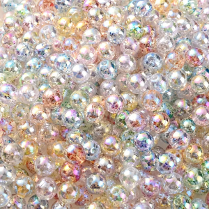 KOK65 Koraliki kulki kule BANIECZKI brokat efekt syrenki 8mm bransoletki 20szt