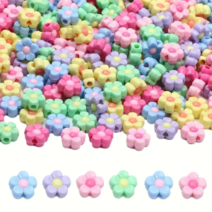 KOK66 Koraliki KWIATEK KWIATUSZEK miks kolory pastelowe 10szt