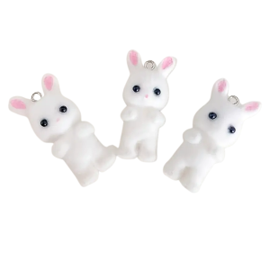 ZAW25 Zawieszka duża KRÓLIK Bunny Króliczek puszysty 1szt biały futerko