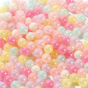 KOK71 Koraliki kulki kule CANDY OPALIZUJĄCE efekt syrenki 8mm bransoletki 20szt