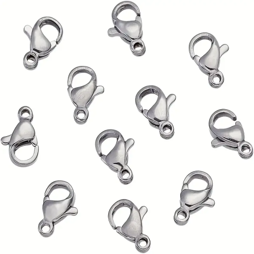 Karabińczyk karabinek zapięcie bransoletki 16mm 10szt kolor platynowy