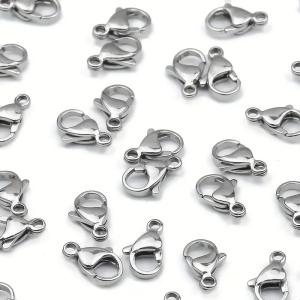 KAR67 Karabińczyk karabinek zapięcie bransoletki 10mm 10szt kolor platynowy