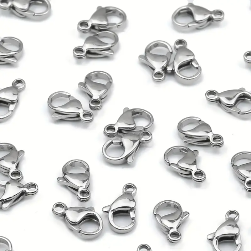 Karabińczyk karabinek zapięcie bransoletki 10mm 10szt kolor platynowy