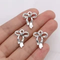 Zawieszki charm metalowe KOKARDKA kokarda do bransoletek 2szt