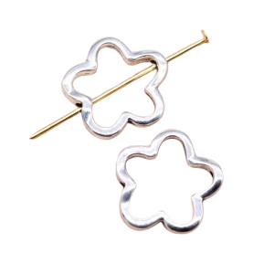 ZAW30 Zawieszki charm przekładka metalowe KWIATEK KORALIK do bransoletek 5szt