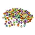 Koraliki literki PASTELOWE monetki 7mm bransoletki mix 100szt
