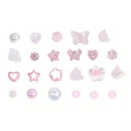Duży zestaw PINK KAWAII koraliki akrylowe RÓŻOWY do biżuterii