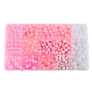 ZKA2 Zestaw PINK KAWAII koraliki akrylowe RÓŻOWY do biżuterii