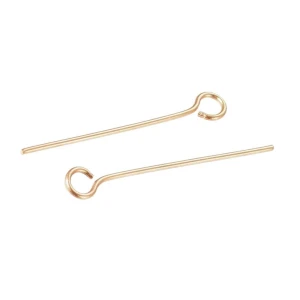 I5 Igły jubilerskie szpilki haczyki złote krótkie 22mm 0,6mm 10szt stal nierdzewna