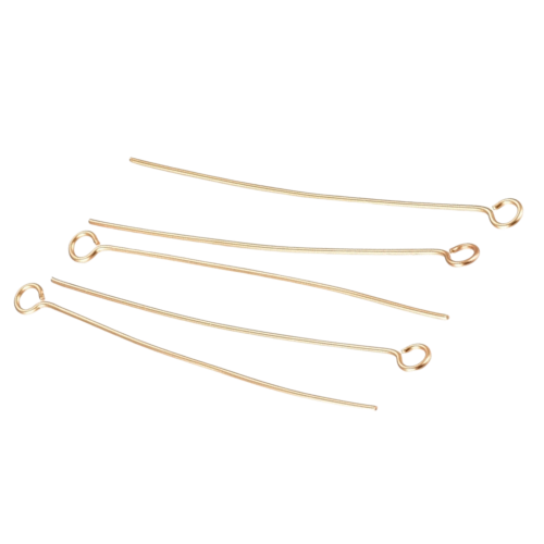 Igły jubilerskie szpilki haczyki złote 40mm 0,6mm 10szt stal nierdzewna