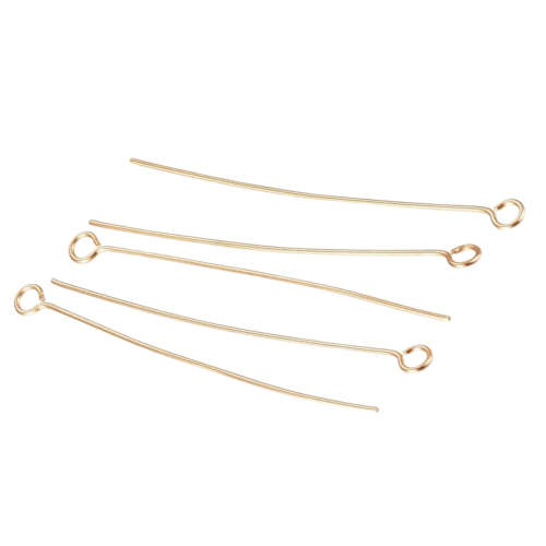 Igły jubilerskie szpilki haczyki złote 40mm 0,6mm 10szt stal nierdzewna