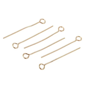 I7 Igły jubilerskie szpilki haczyki złote 25mm 0,6mm 10szt stal nierdzewna