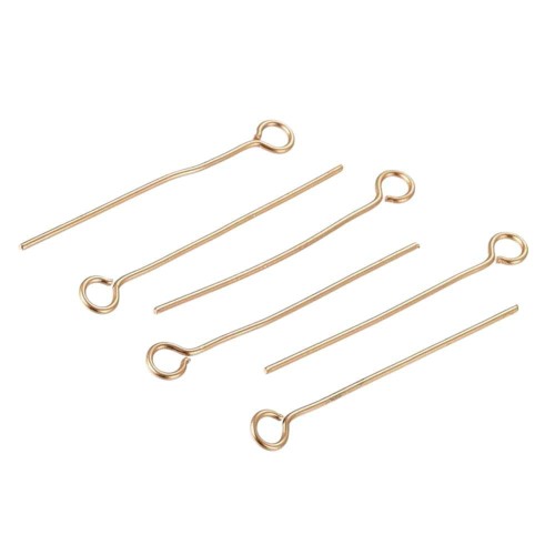 Igły jubilerskie szpilki haczyki złote 25mm 0,6mm 10szt stal nierdzewna