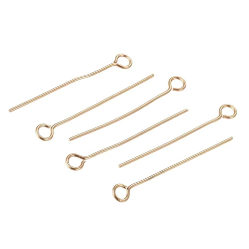 Igły jubilerskie szpilki haczyki złote 25mm 0,6mm 10szt stal nierdzewna