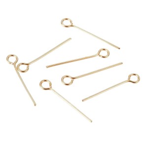 I8 Igły jubilerskie szpilki haczyki złote krótkie 17mm 0,6mm 10szt stal nierdzewna