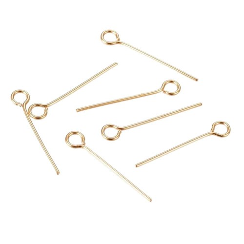 Igły jubilerskie szpilki haczyki złote krótkie 17mm 0,6mm 10szt stal nierdzewna