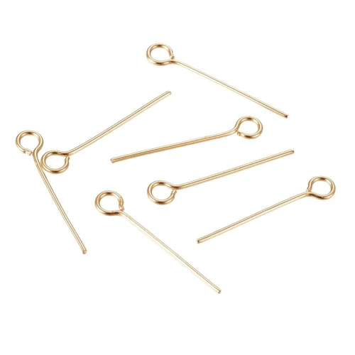 Igły jubilerskie szpilki haczyki złote krótkie 17mm 0,6mm 10szt stal nierdzewna