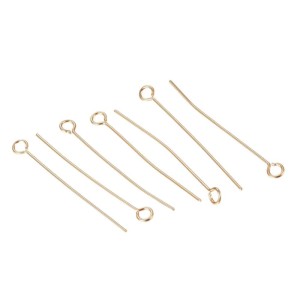 I9 Igły jubilerskie szpilki haczyki złote 30mm 0,6mm 10szt stal nierdzewna