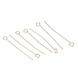 I9 Igły jubilerskie szpilki haczyki złote 30mm 0,6mm 10szt stal nierdzewna