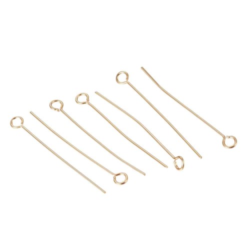 Igły jubilerskie szpilki haczyki złote 30mm 0,6mm 10szt stal nierdzewna