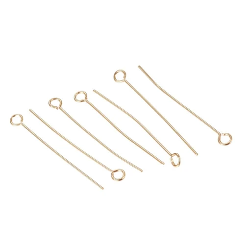 Igły jubilerskie szpilki haczyki złote 30mm 0,6mm 10szt stal nierdzewna