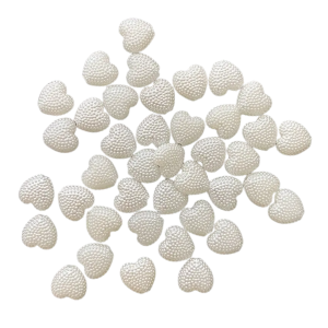 PER12 Koraliki akrylowe perłowe SERCE SERDUSZKO 12mm białe 10szt