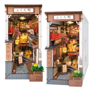 TGB11 Book nook DIY domek SAKURA WINE ALLEY urocza KNAJPKA pod drzewami wiśni