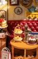 Book nook miniaturowy domek DIY Rolife Leisure Time Tea Room NIEBIESKA HERBACIARNIA