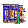 Book nook miniaturowy domek DIY Rolife Leisure Time Tea Room NIEBIESKA HERBACIARNIA